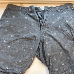 Axist Gray Flat Front Shorts with Nautical Pattern